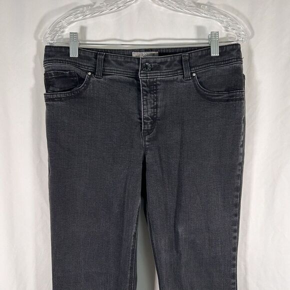 Chico's So Slimming Jeans Women's 8 Black Denim Mid Rise Cotton Blend - Picture 2 of 10